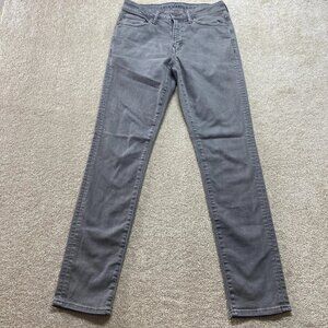 American Eagle Men's Gray Stretch Slim Straight-Leg Jeans